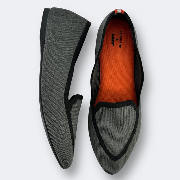 Judy + Birdies The Blackbird Gray Black Knit Loafer Shoes Womens Size 9 - Picture 1 of 8